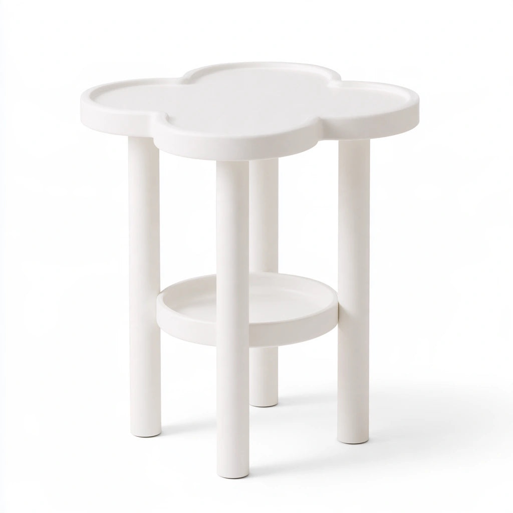 Table d'appoint aux lignes épurées, coloris blanc