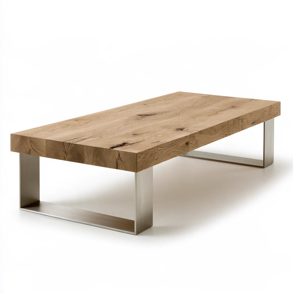 Table basse aux lignes épurées, coloris gris