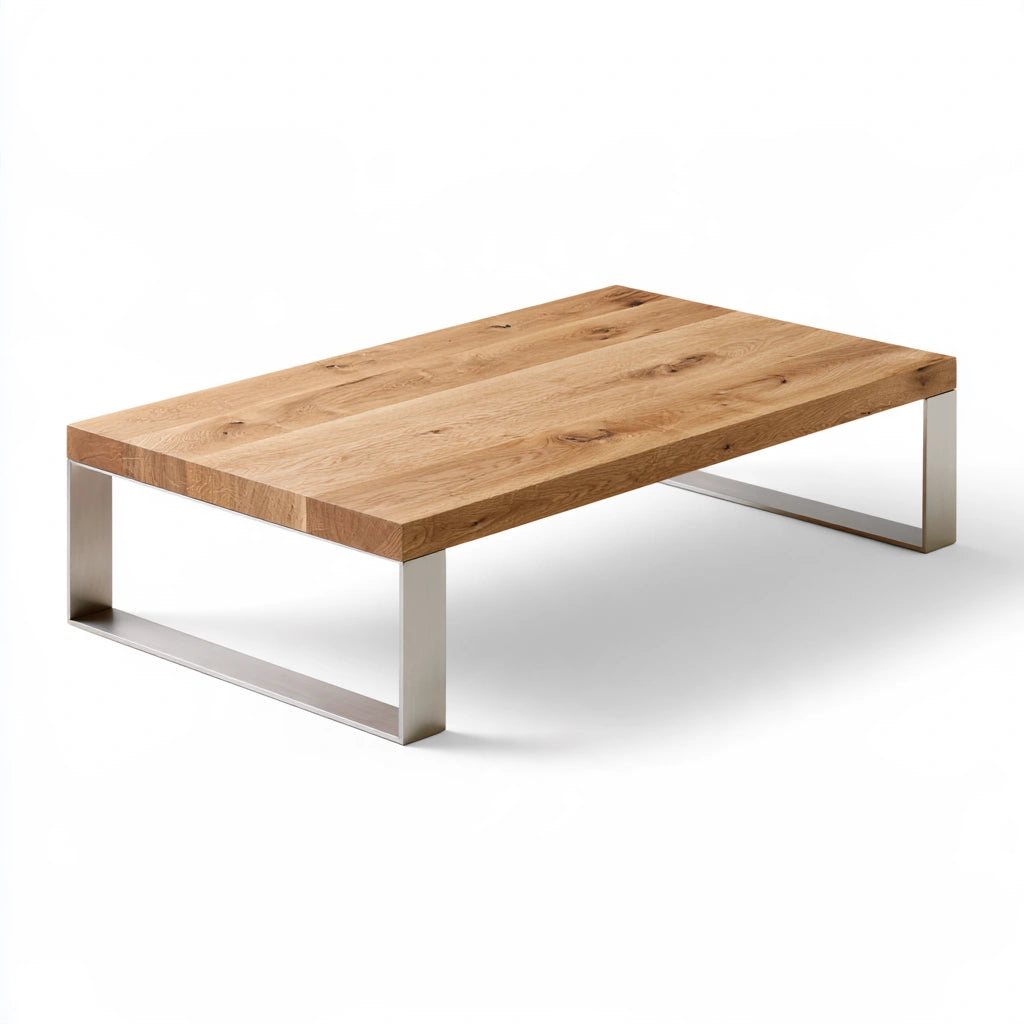 Table basse aux lignes épurées, coloris gris