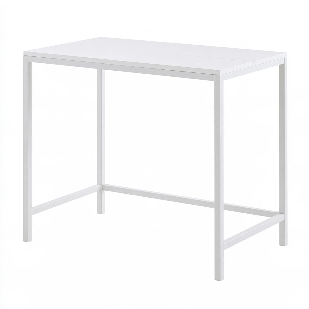 Table haute de bar aux lignes épurées, coloris blanc