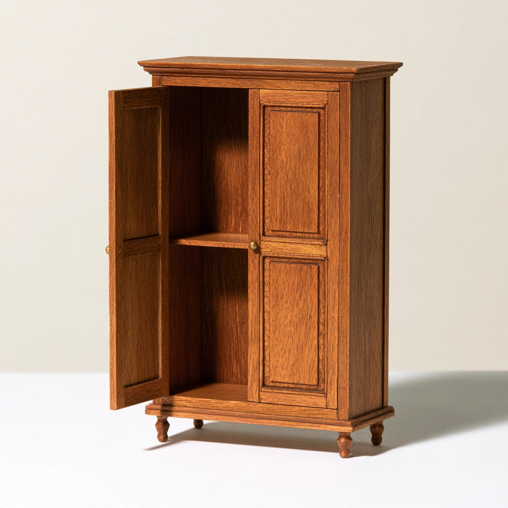 Armoire de rangement en bois, coloris brun naturel