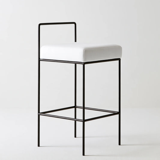 Tabouret de bar aux lignes épurées, coloris blanc