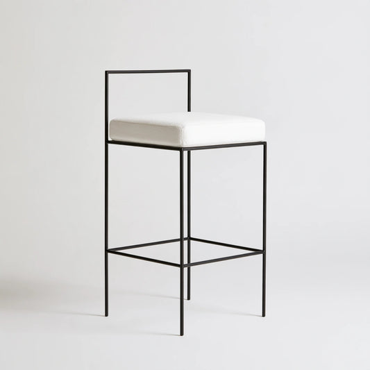Tabouret de bar aux lignes épurées, coloris blanc