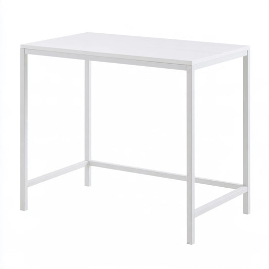Table haute de bar aux lignes épurées, coloris blanc