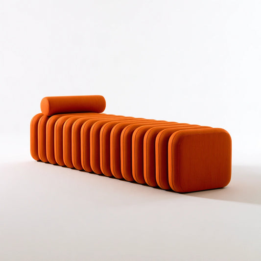 Banc décoratif aux lignes épurées, coloris gris