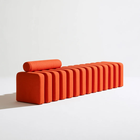Banc décoratif aux lignes épurées, coloris gris