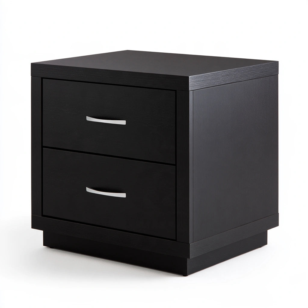 Table de chevet aux lignes épurées, coloris noir