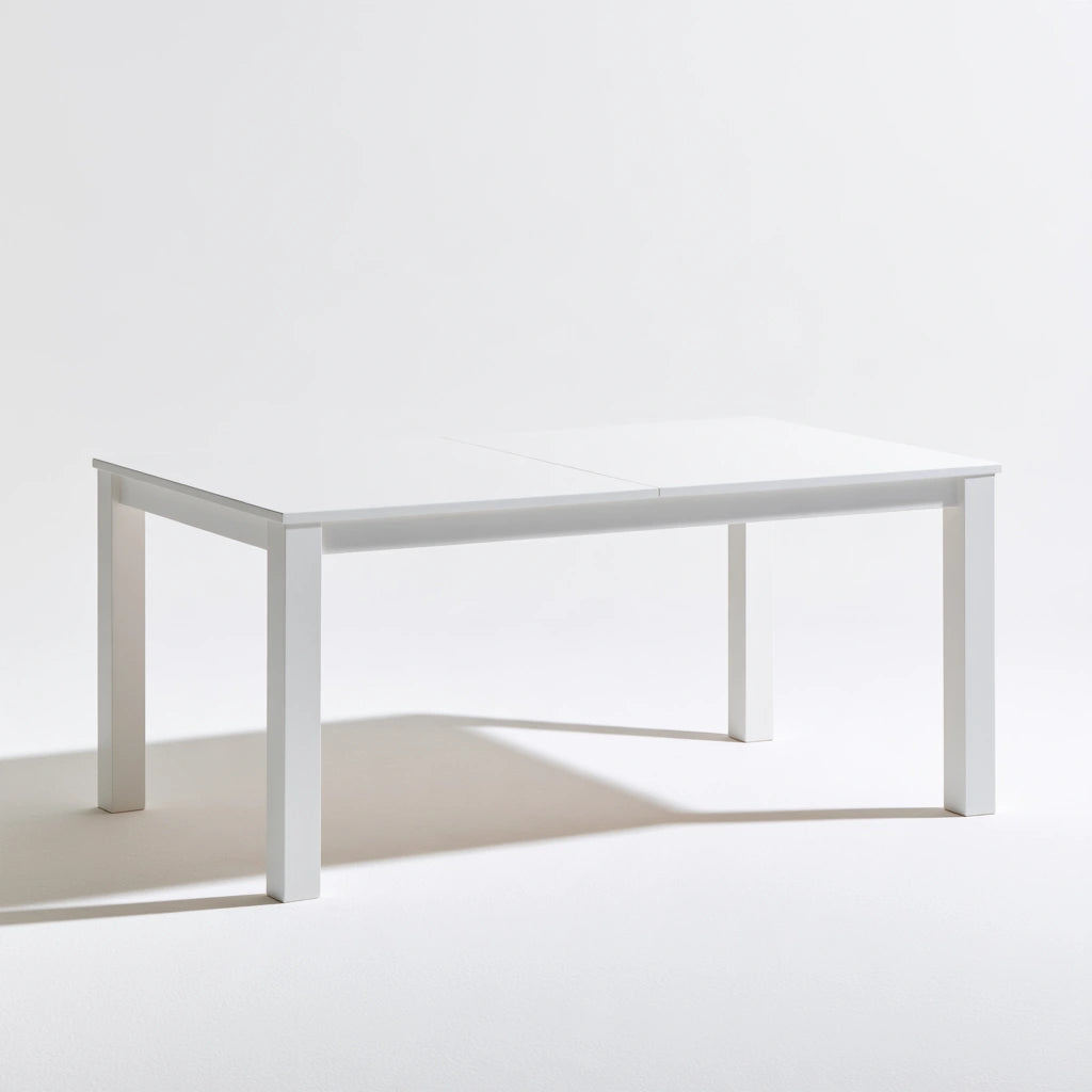 Table à manger en bois, coloris blanc